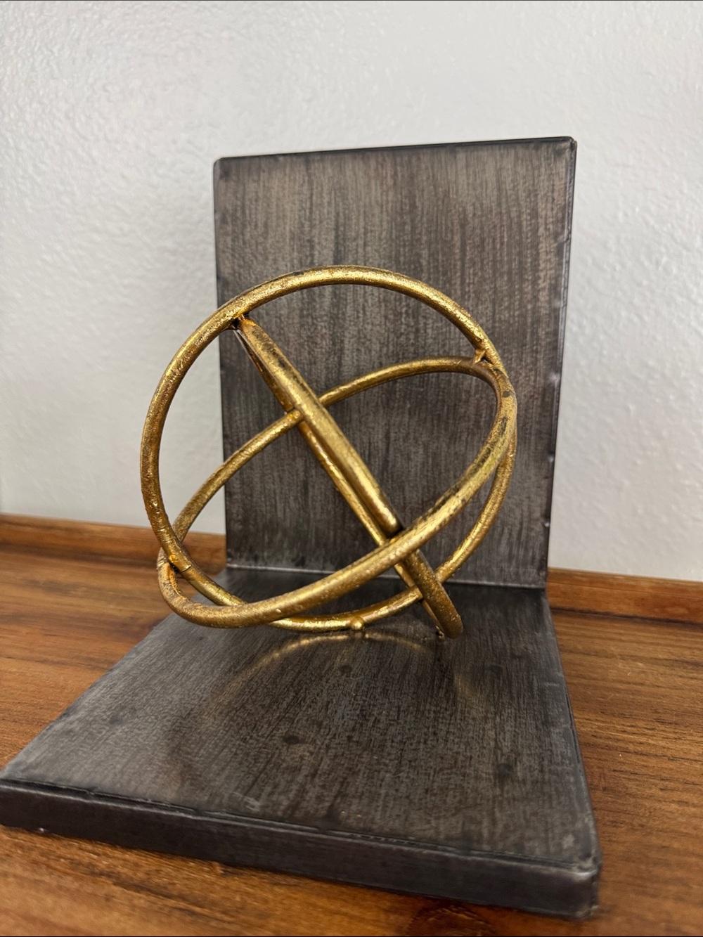 Gold Armillary Sphere Decorative Bookend- Home Art